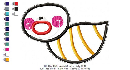 Cute Bees Ornaments - ITH Project - Machine Embroidery Design
