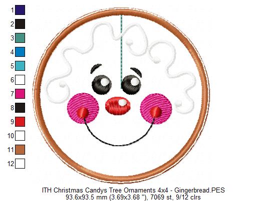 Chirstmas Candys Tree Ornaments Set - ITH Project - Machine Embroidery Design
