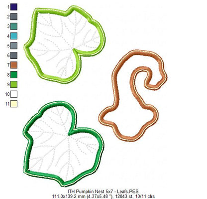 Pumpkin Nest Ornament - ITH Project - Machine Embroidery Design