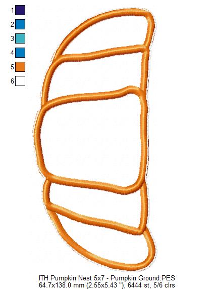 Pumpkin Nest Ornament - ITH Project - Machine Embroidery Design