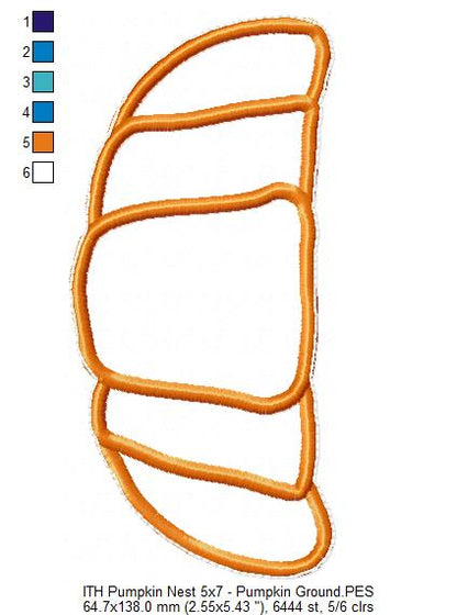 Pumpkin Nest Ornament - ITH Project - Machine Embroidery Design