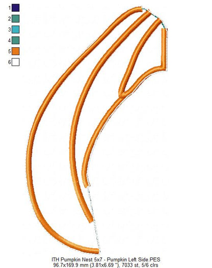 Pumpkin Nest Ornament - ITH Project - Machine Embroidery Design