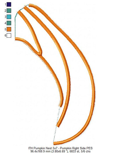 Pumpkin Nest Ornament - ITH Project - Machine Embroidery Design