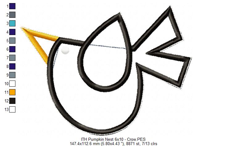 Pumpkin Nest Ornament - ITH Project - Machine Embroidery Design