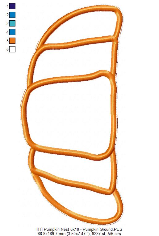 Pumpkin Nest Ornament - ITH Project - Machine Embroidery Design