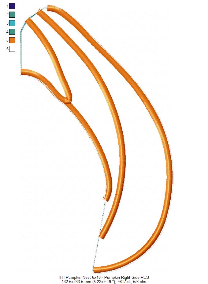 Pumpkin Nest Ornament - ITH Project - Machine Embroidery Design