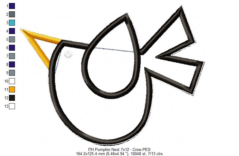 Pumpkin Nest Ornament - ITH Project - Machine Embroidery Design