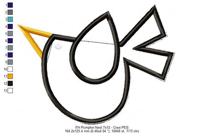 Pumpkin Nest Ornament - ITH Project - Machine Embroidery Design