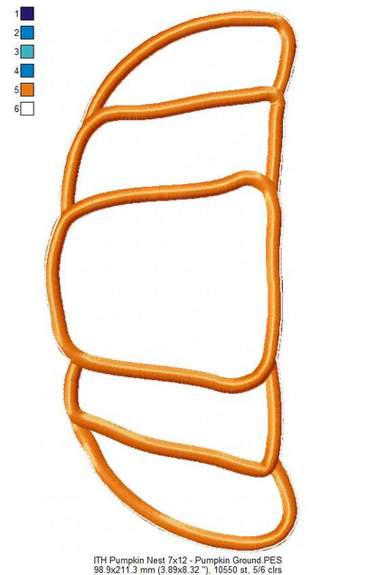 Pumpkin Nest Ornament - ITH Project - Machine Embroidery Design