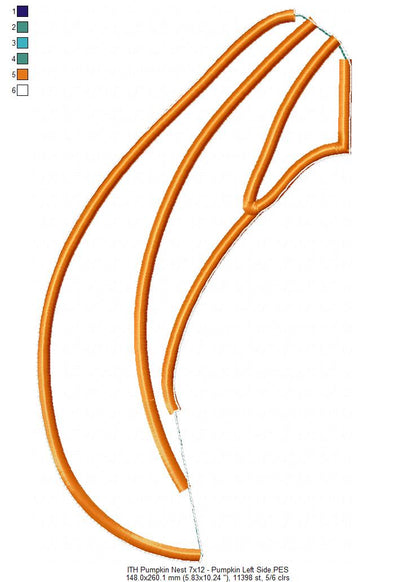 Pumpkin Nest Ornament - ITH Project - Machine Embroidery Design