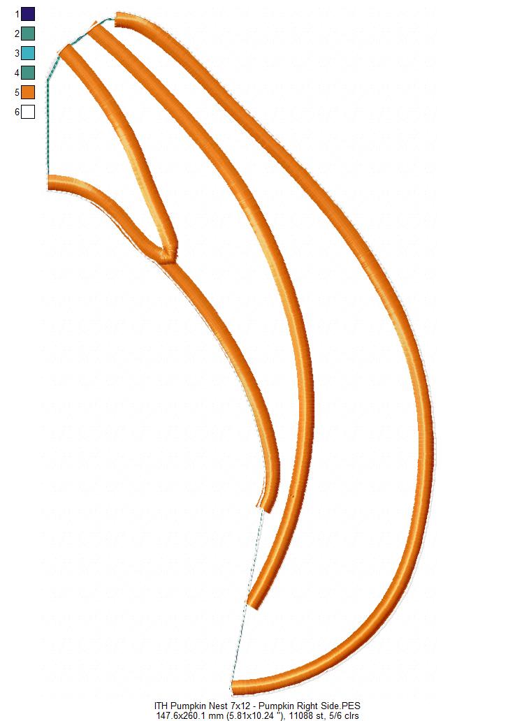 Pumpkin Nest Ornament - ITH Project - Machine Embroidery Design