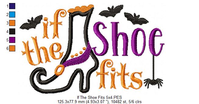 If the Shoe Fits - Applique - Machine Embroidery Design