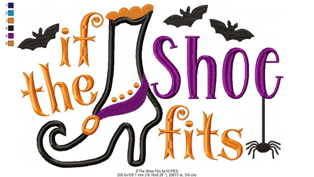 If the Shoe Fits - Applique - Machine Embroidery Design