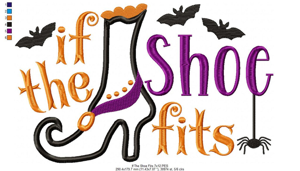 If the Shoe Fits - Applique - Machine Embroidery Design