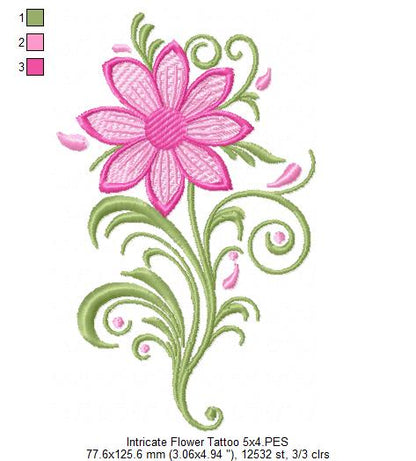 Intricate Flower - Fill Stitch - Machine Embroidery Design