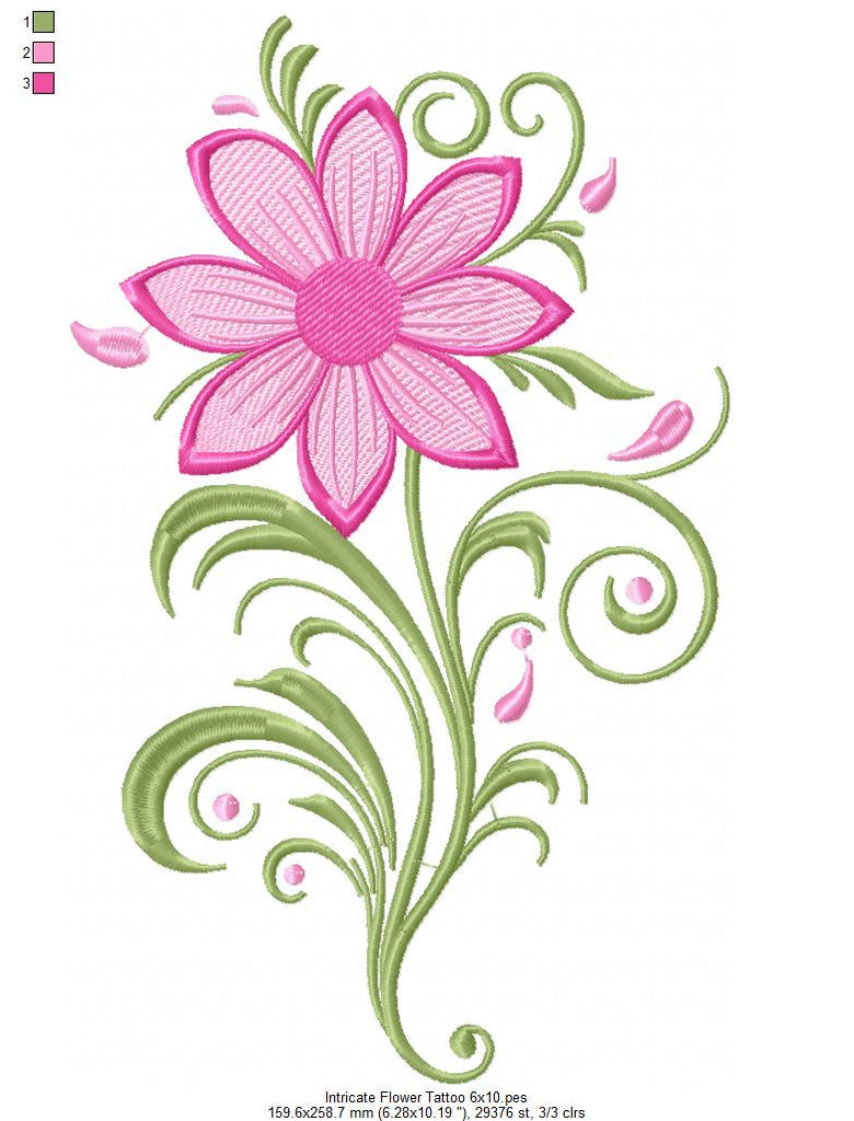 Intricate Flower - Fill Stitch - Machine Embroidery Design