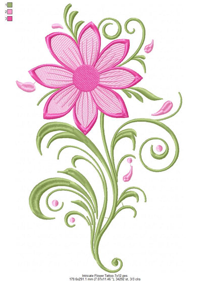 Intricate Flower - Fill Stitch - Machine Embroidery Design