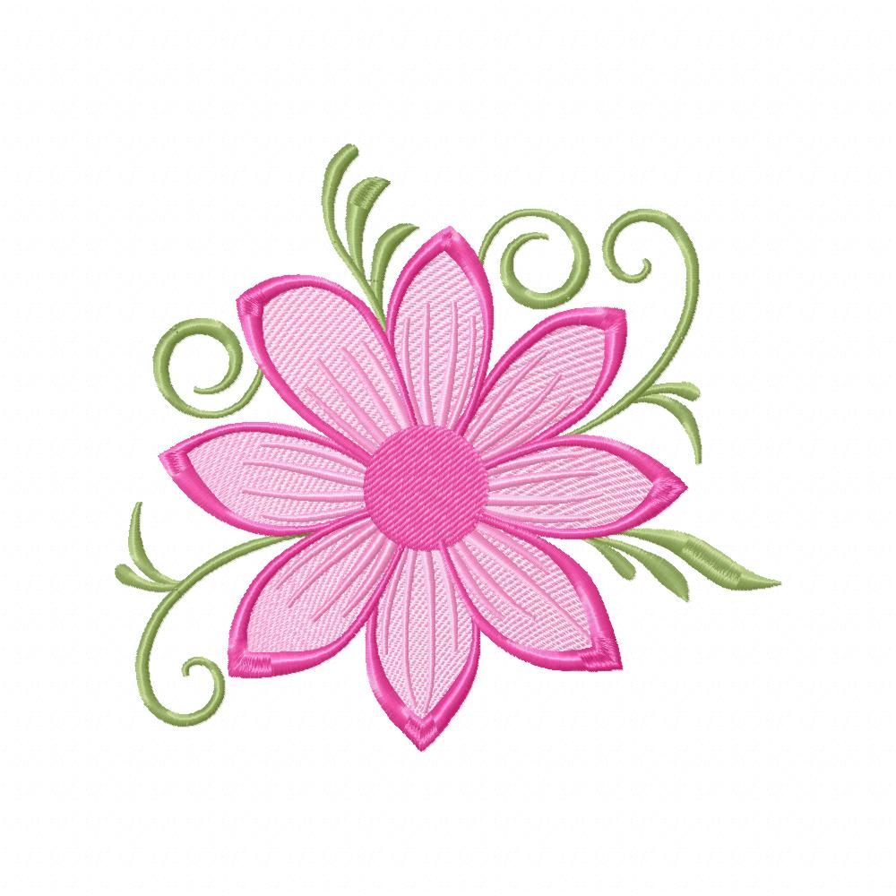 Floral Applique Machine Embroidery Design, Sweet Stitch Design