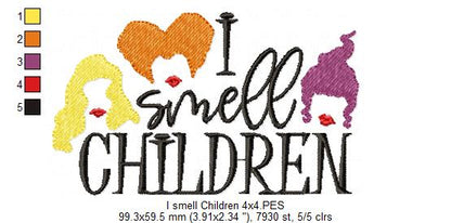I Smell Children - Applique Machine Embroidery Design