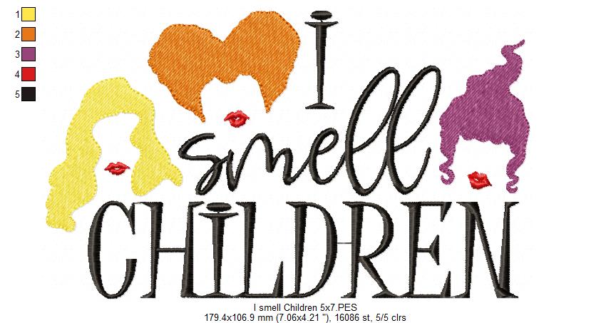 I Smell Children - Applique Machine Embroidery Design