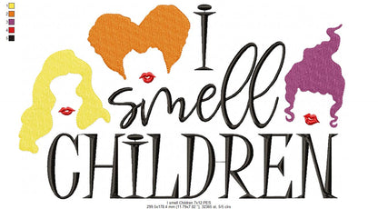 I Smell Children - Applique Machine Embroidery Design