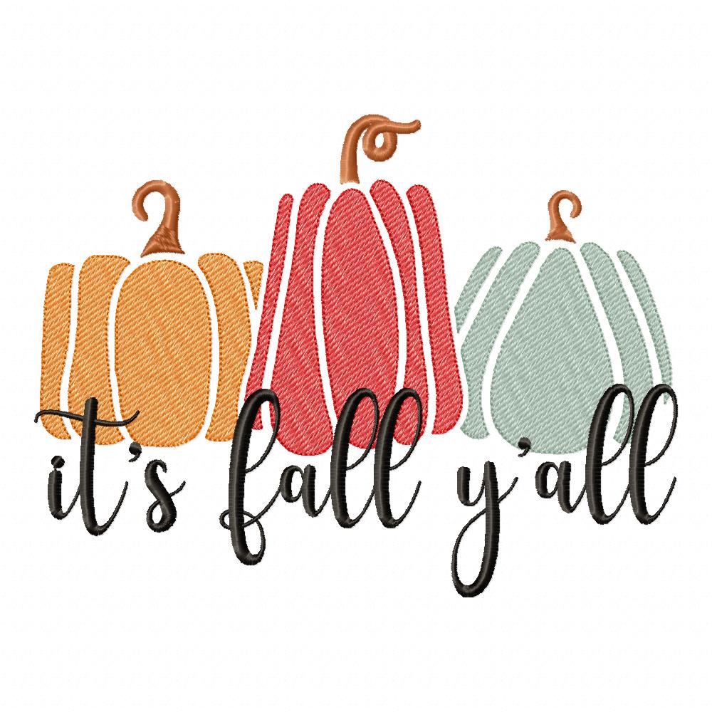 It's Fall Y'all - Sketch Stitch - Machine Embroidery Design