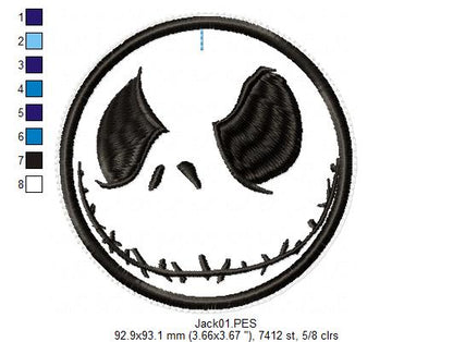 Jack Skellington Tree Ornaments Set - ITH Project - Machine Embroidery Design