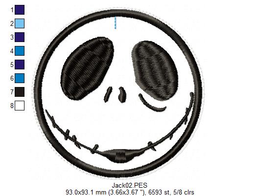 Jack Skellington Tree Ornaments Set - ITH Project - Machine Embroidery Design