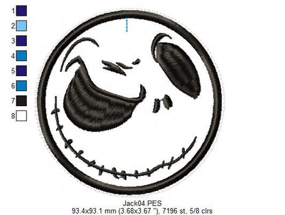Jack Skellington Tree Ornaments Set - ITH Project - Machine Embroidery Design