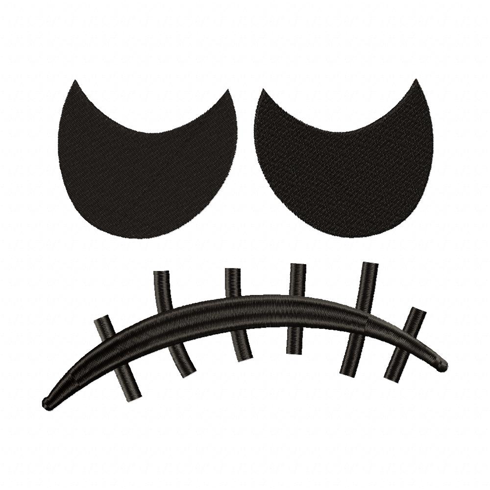 Jack-O' Lantern Faces - Set of 10 Designs - Fill Stitch Embroidery