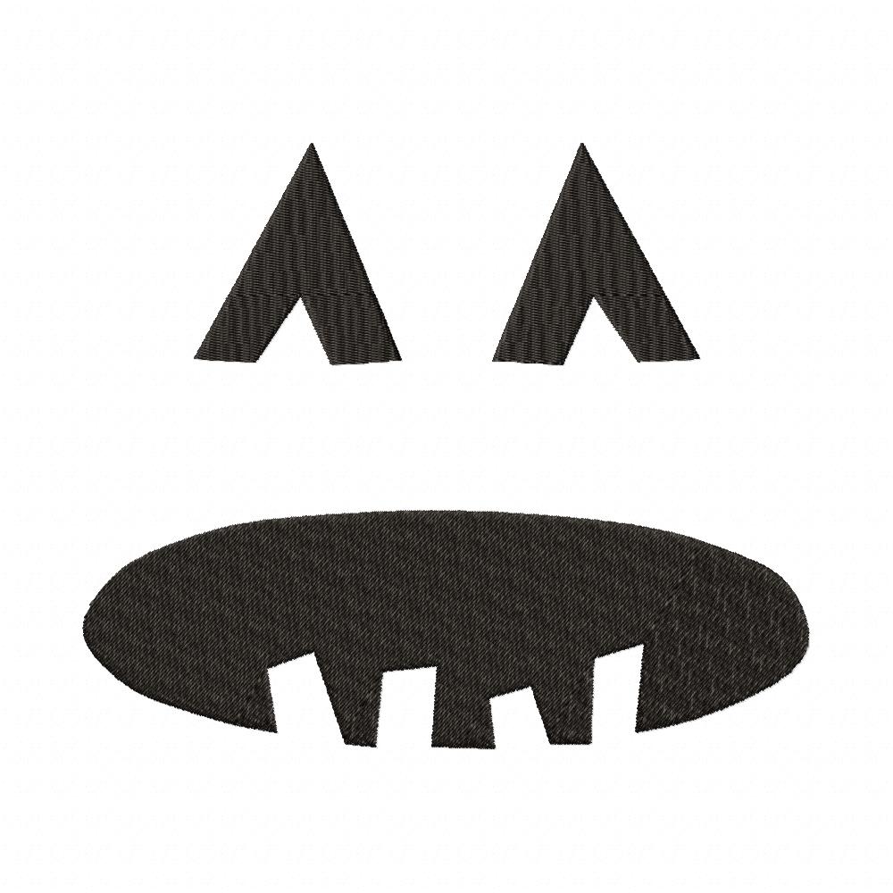 Jack-O' Lantern Faces - Set of 10 Designs - Fill Stitch Embroidery