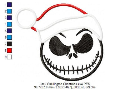Christmas Skellington Boy - Applique - machine Embrodery Design
