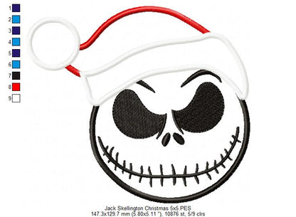 Christmas Skellington Boy - Applique - machine Embrodery Design