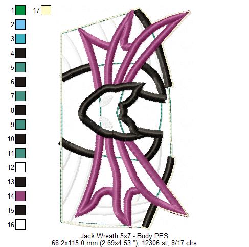 Jack Skellington Wreath - ITH Project - Machine Embroidery Design