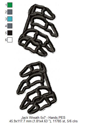 Jack Skellington Wreath - ITH Project - Machine Embroidery Design