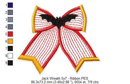 Jack Skellington Wreath - ITH Project - Machine Embroidery Design