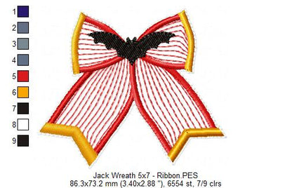 Jack Skellington Wreath - ITH Project - Machine Embroidery Design