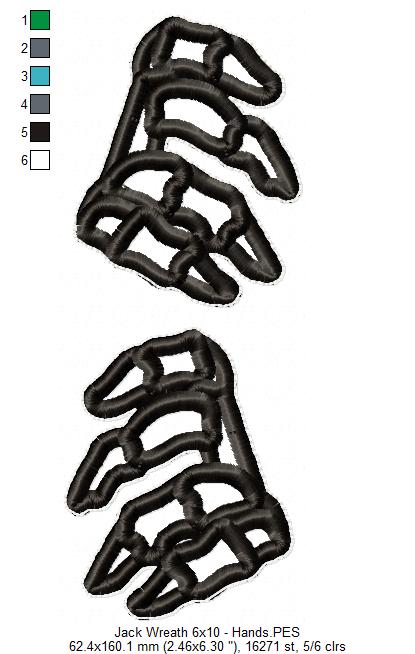 Jack Skellington Wreath - ITH Project - Machine Embroidery Design