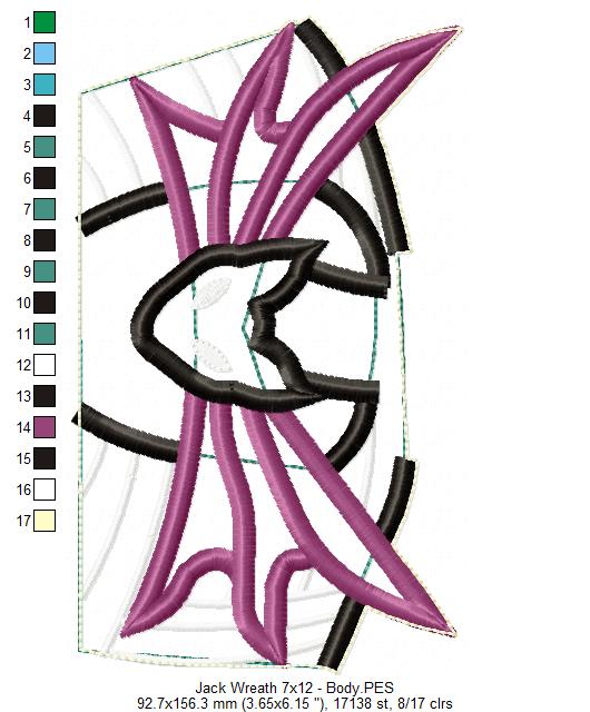 Jack Skellington Wreath - ITH Project - Machine Embroidery Design