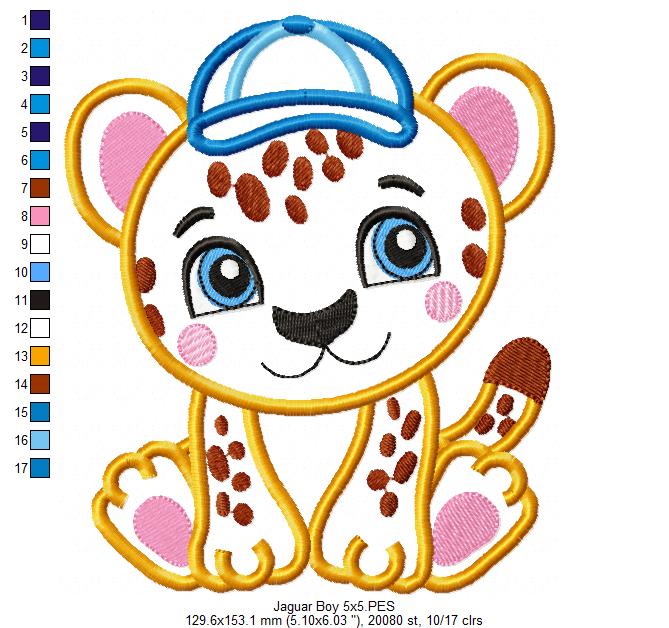 Little Jaguar Cub - Appliqué - Machine Embroidery Design