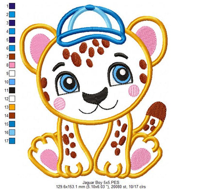 Little Jaguar Cub - Appliqué - Machine Embroidery Design
