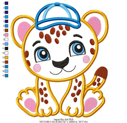 Little Jaguar Cub - Appliqué - Machine Embroidery Design