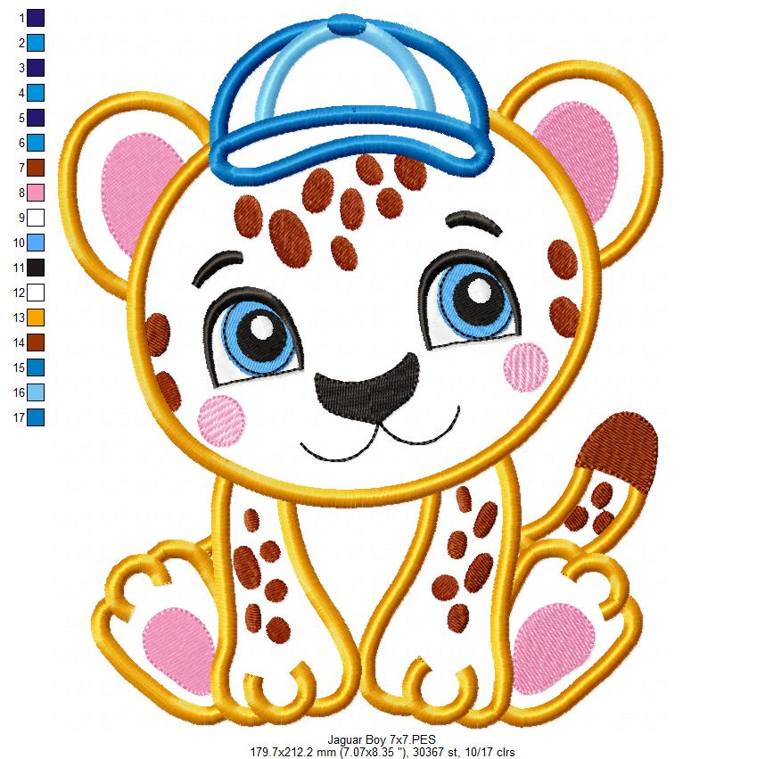 Little Jaguar Cub - Appliqué - Machine Embroidery Design