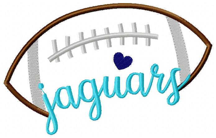Jaguars Football Script – Satin Stitch – Machine Embroidery Design