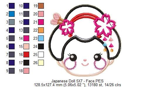 Japanese Spring Doll - ITH Project - Machine Embroidery Design