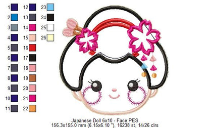 Japanese Spring Doll - ITH Project - Machine Embroidery Design