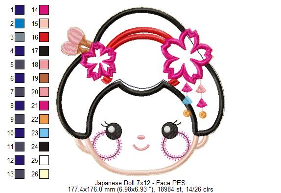 Japanese Spring Doll - ITH Project - Machine Embroidery Design