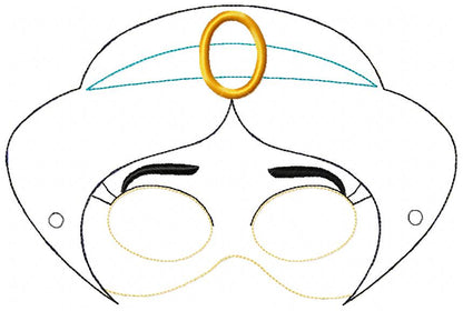 Princess Jasmine Mask - ITH Project - Machine Embroidery Design