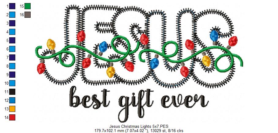 Jesus Best Gift Ever - ZigZag Applique - Machine Embroidery Design