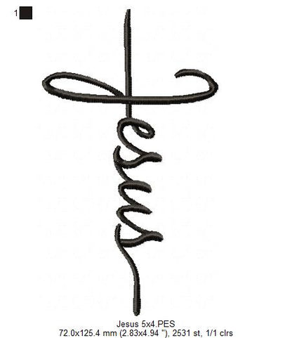 Jesus - Fill Stitch - Machine Embroidery Design